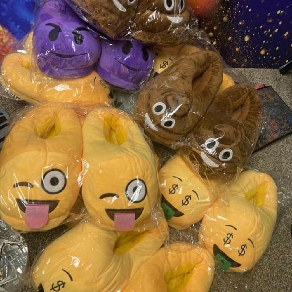 Unique emoji slippers